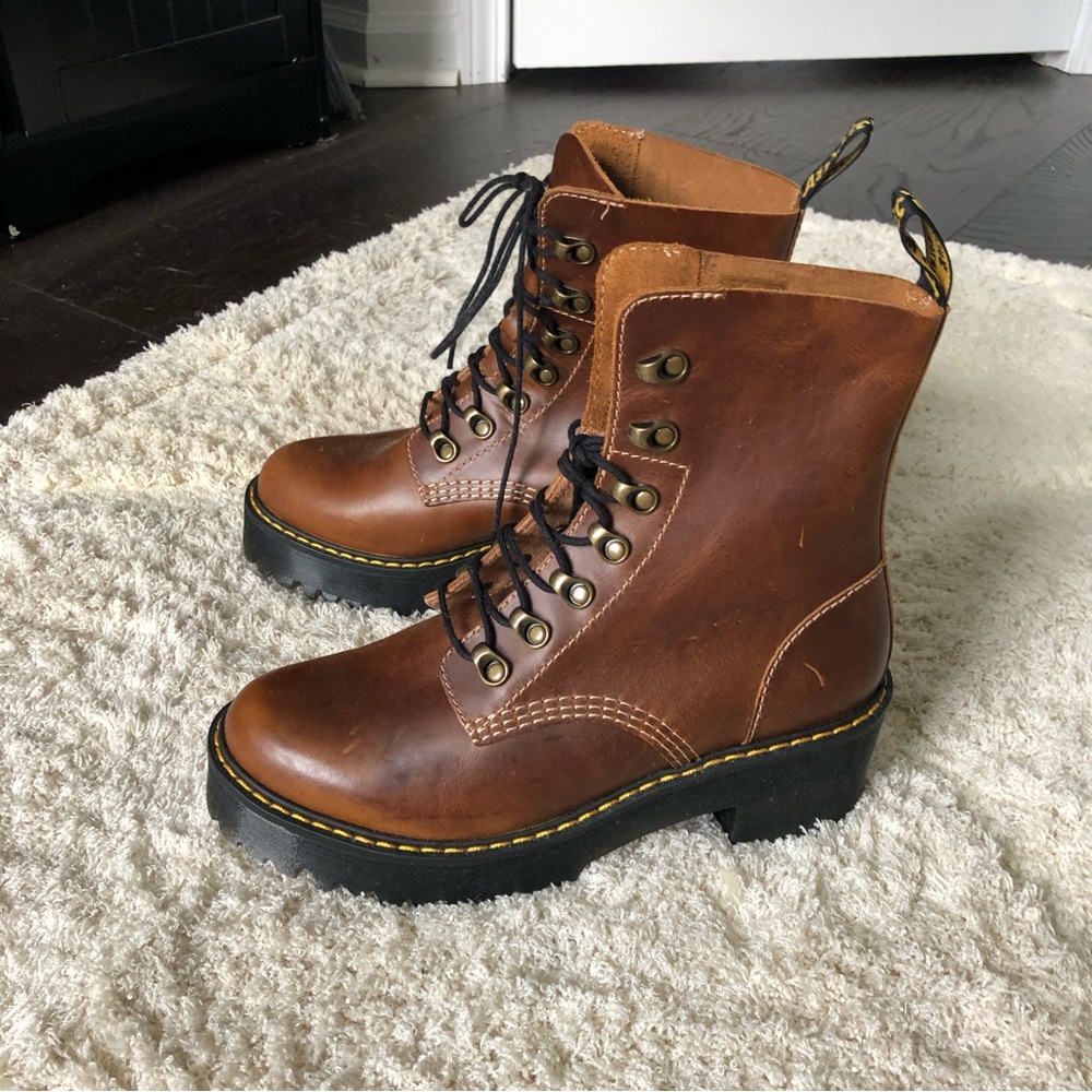 Leona Brown Vintage Lace Up Combat Doc Martens